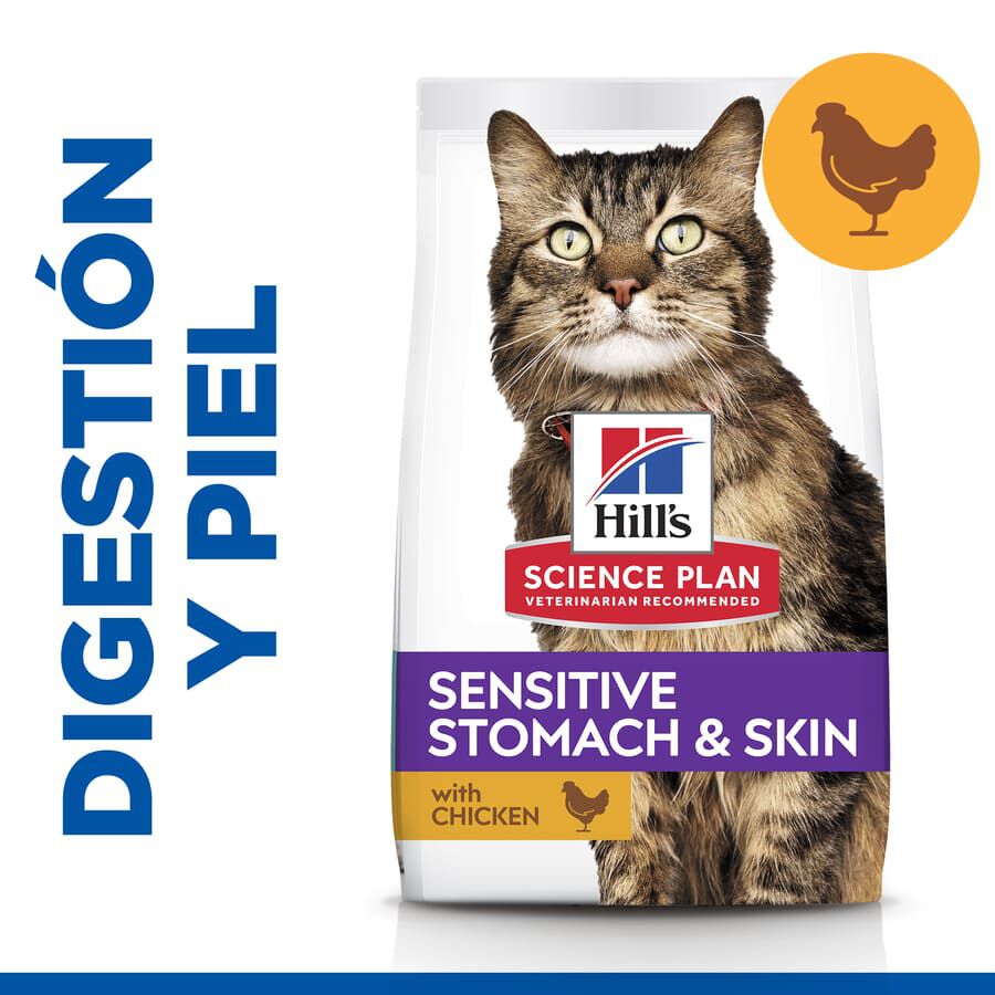 1.5 kg Hill's Adult Science Plan Sensitive Stomach Pollo pienso para gatos, , large indicador imagen numero 2